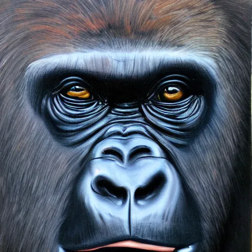 Image similar to gorilla, oil painting