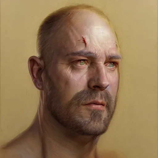 Prompt: The man with an egg for a head portrait art by Donato Giancola and Bayard Wu, digital art, trending on artstation, 4k