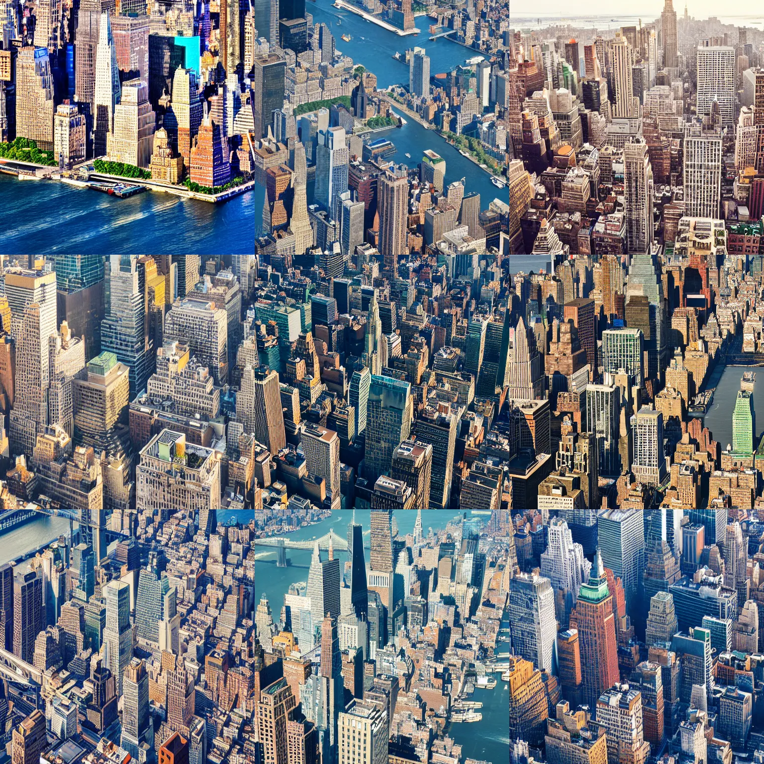 Prompt: in a isometric view of Manhattan