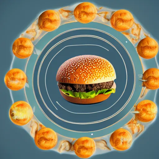 Prompt: cheeseburger is the center of universe, astronomical, vray, award winning