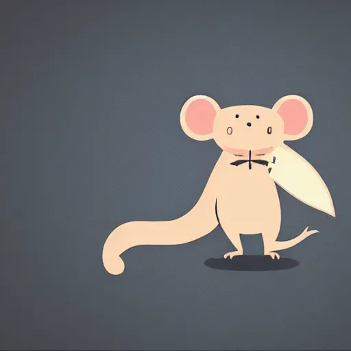 Prompt: website logo of a rat in a suit holding a briefcase