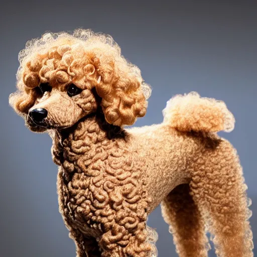 Prompt: a noodle poodle a poodle made out of noodles, realistic, hyperrealistic, ultra realistic, real, real world, highly detailed, very detailed, extremely detailed, intricate details, 8 k resolution, hd quality