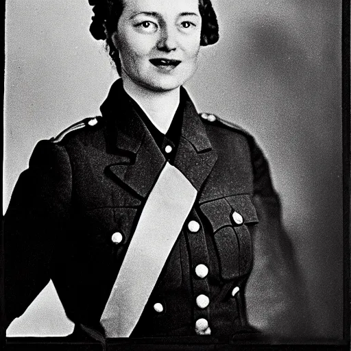 Prompt: portrait of a female german officer in 1 9 4 0 - n 9