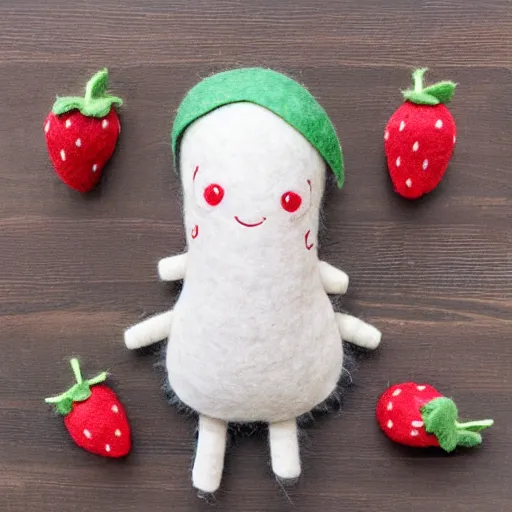 Image similar to adorable strawberry critter felt doll