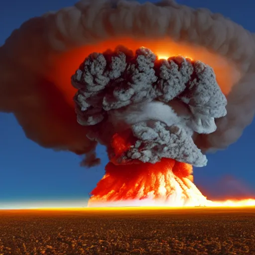 Prompt: a nuclear explosion test in 4k