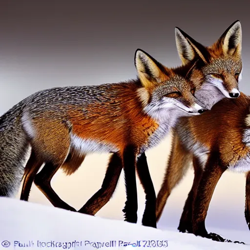 Prompt: wild fox , wildlife photography by Paul Nicklen, perfect lighting