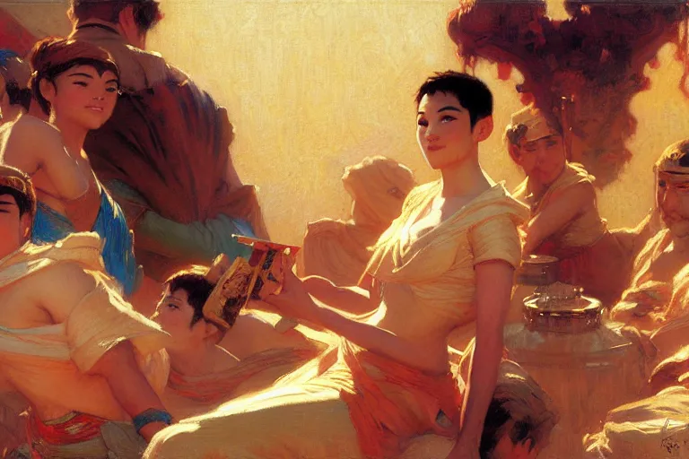 Image similar to atla, sunny, painting by gaston bussiere, craig mullins, j. c. leyendecker