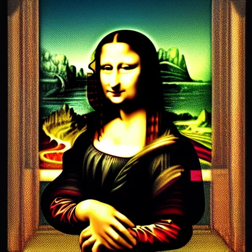 Image similar to fractal psychedelic Mona Lisa