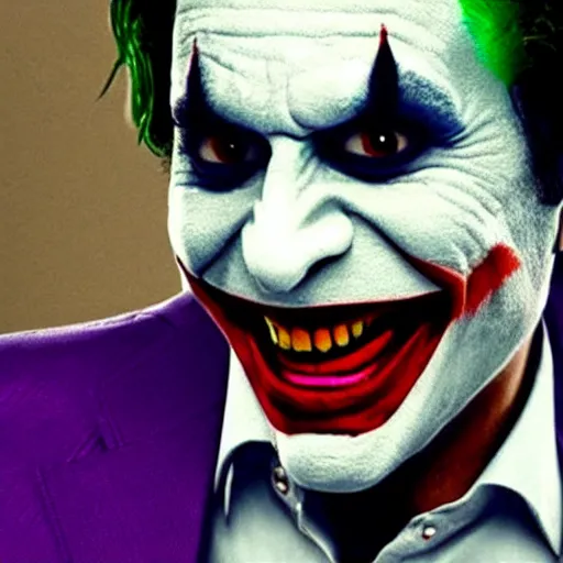 Prompt: film still of Aziz Ansari as joker in the new Joker movie