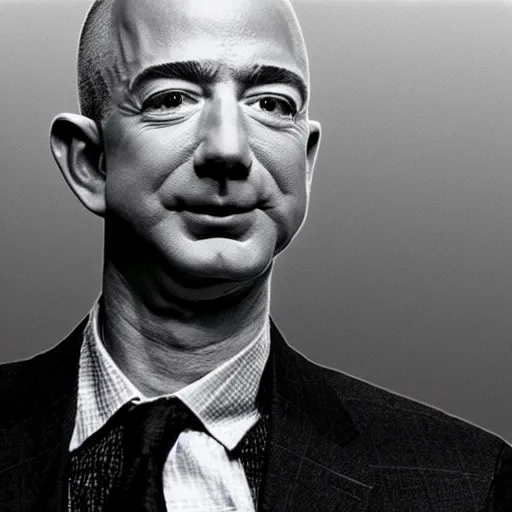 Prompt: Jeff Bezos abandoning humanity to join the singularity. CineStill