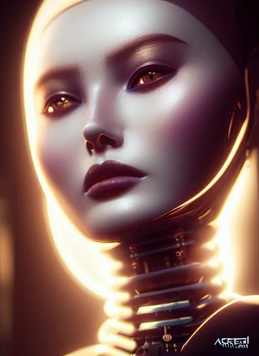 Prompt: portrait of mech model, intricate, ( ( robot features ) ), sharp focus, octane render, realistic, detailed, beautiful, unreal engine, symmetrical!!, maybelline, sephora, loreal, artstation, art by artgerm, rossdraws, art by karol bak, makeup by pat mcgrath, cinematic, concept art, filmic, vsco