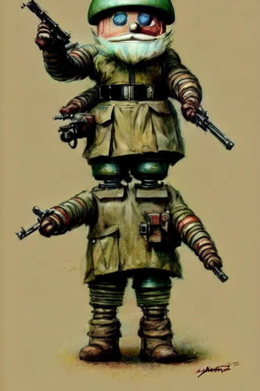 Prompt: ( ( ( ( ( 1 9 5 0 s robot knome army commando. muted colors. ) ) ) ) ) by jean - baptiste monge!!!!!!!!!!!!!!!!!!!!!!!!!!!!!!