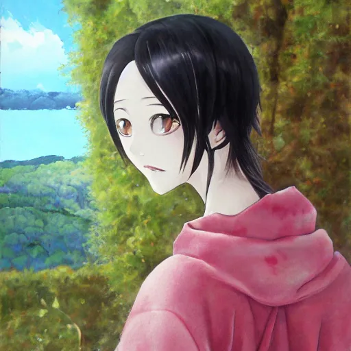 Prompt: a portrait of a character in a scenic environment by Ai Natori