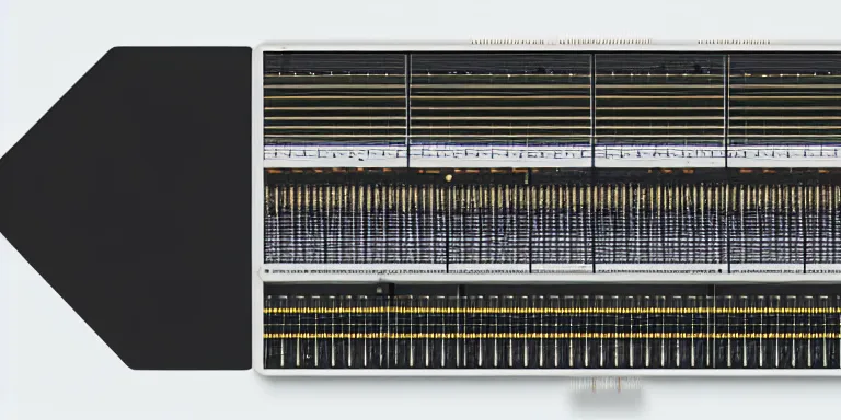 Prompt: dezeen awards , minimalissimo, archdaily, lot2946, teenage engineering moad, mother of all decks, product design concept, top down view of wires moog synthesizer made by jony ives , dieter rams, 8k, high detailed photo