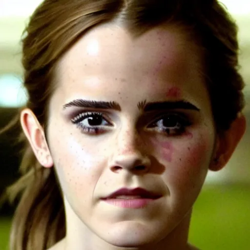 Prompt: movie still of emma watson in the 1 0 0 ( tv series ), beautiful tribal face paint, close up