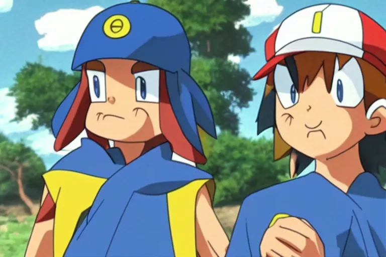 Prompt: “ a still of jesus as ash ketchum ’ s pokemon in the pokemon animated series ”