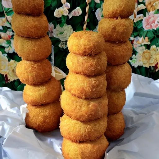 Prompt: a croquembouche made of babies