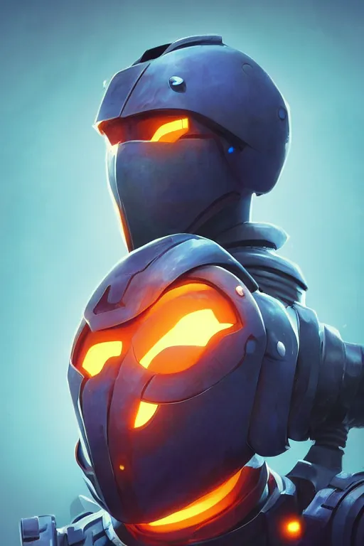 Image similar to epic mask helmet robot ninja portrait stylized as fornite style game design fanart by concept artist gervasio canda, behance hd by jesper ejsing, by rhads, makoto shinkai and lois van baarle, ilya kuvshinov, rossdraws global illumination radiating a glowing aura global illumination ray tracing hdr render in unreal engine 5