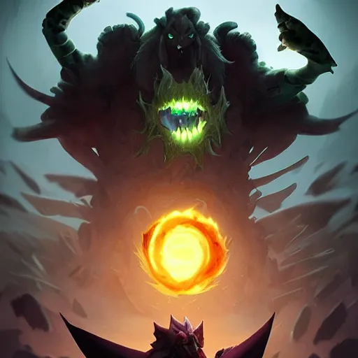 Image similar to rock monster spirit rock shadow fiend from dota 2, dnd style, epic fantasy game art, by Greg Rutkowski, hearthstone artwork