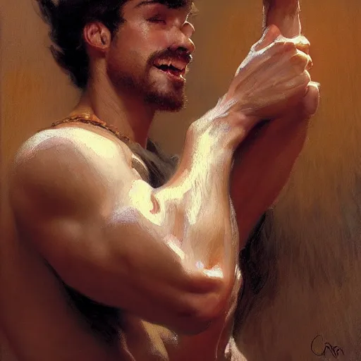 Image similar to attractive male, character design. highly detailed painting by gaston bussiere, craig mullins, j. c. leyendecker, mid shot, 8 k