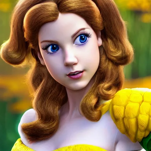 Prompt: stunning award winning hyperrealistic hdr 8 k highly detailed portrait photo of princess daisy ( mario franchise ) as a real human