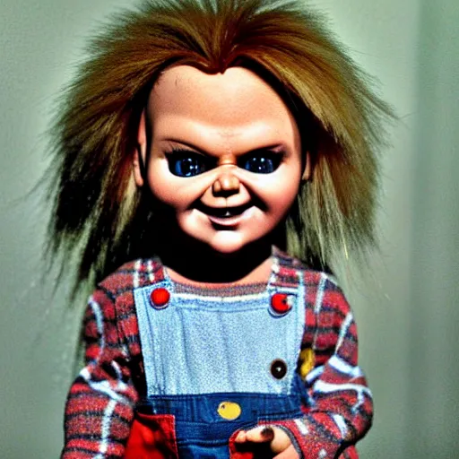 Image similar to real chucky the killer doll caught on film, photograph