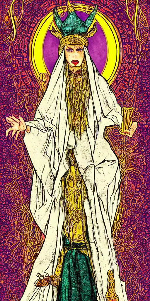 Image similar to the high priestess, tarot, digital art
