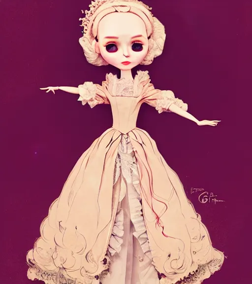 Prompt: portrait of a blythe doll in baroque dress design inspired by flower for fantasy world queen by atey ghailan, by greg rutkowski, by greg tocchini, by james gilleard, by joe fenton, by kaethe butcher, dynamic lighting