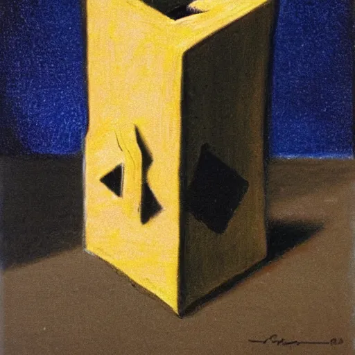 Prompt: dreidel drawn by francis bacon