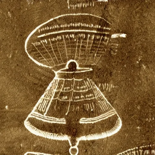 Prompt: egyptian hieroglyphics depicting a cat being abducted by a flying saucer