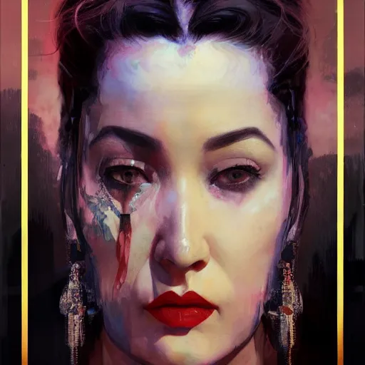 Prompt: yma sumac, hyperrealistic portrait, bladerunner street, art of elysium by jeremy mann and alphonse mucha, fantasy art, photo realistic, dynamic lighting, artstation, poster, volumetric lighting, very detailed face, 4 k, award winning