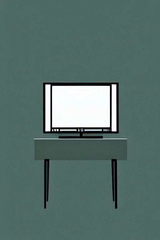 Image similar to minimalist boho style art of a television, illustration, vector art