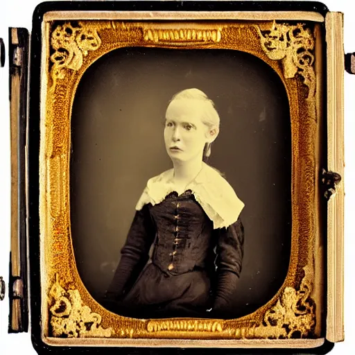 Prompt: freakshow portrait daguerreotype