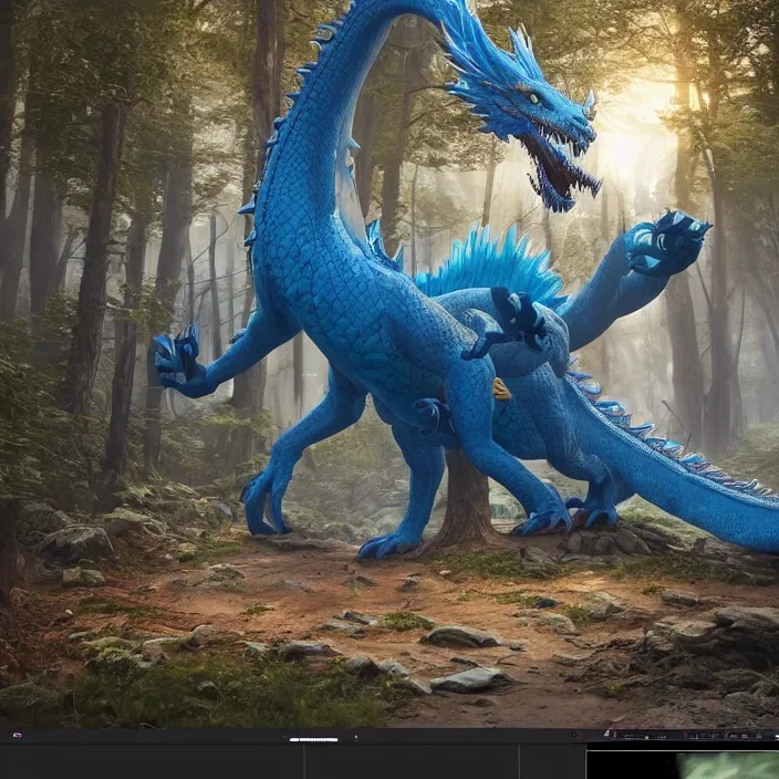 Prompt: a ultrarealistic hyperrealistic matte painting 3 d render of a gigantic blue dragon, by dan mumford and lorddoomhammer and simon stalenhag : 7 ray tracing, photorealism, high quality, 8 k, 8 k resolution, 4 k, 4 k hd, hdr, blurry, smooth, airbrushing, soft lighting, dynamic lighting, cinematic lighting, epic : 3