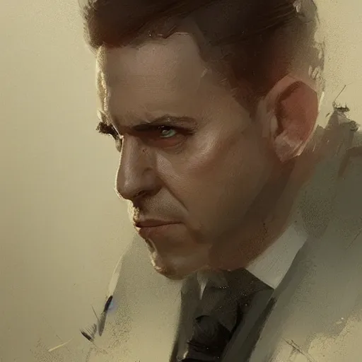 Prompt: portrait of Michael Scott, art by greg rutkowski, matte painting, trending on artstation