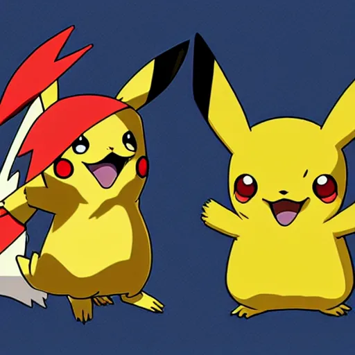 Image similar to pikachu as the main character in digimon