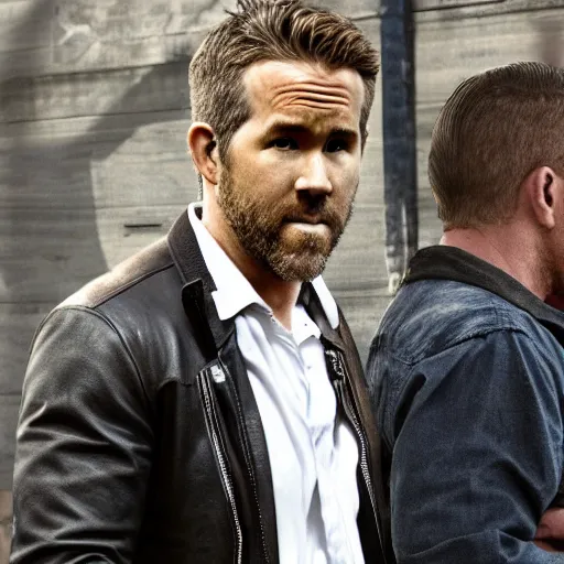 Image similar to Ryan Reynolds in Sons of anarchy very detail4K quality super realistic