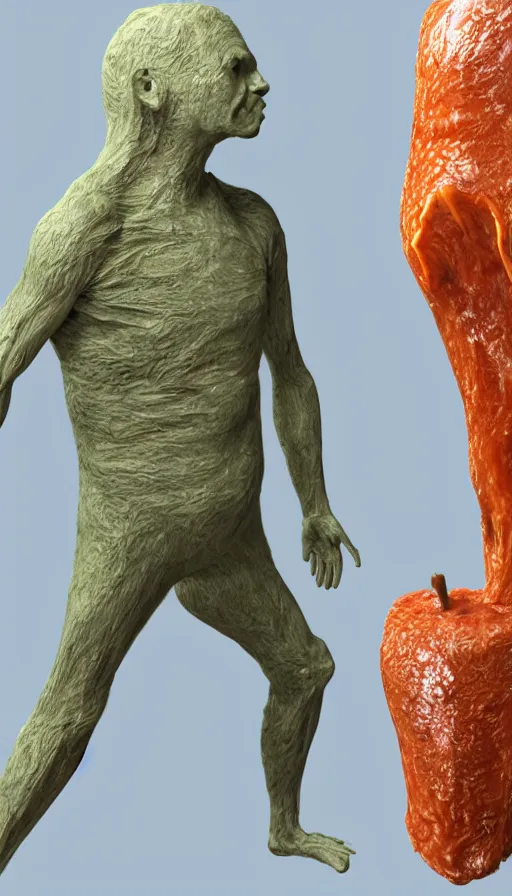 Prompt: a human fruit clothed with molds, fungus, 3 d render, photo realistic, highly detailed.