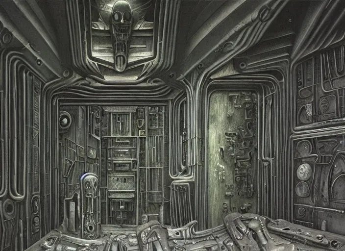 Image similar to a room by h. r. giger