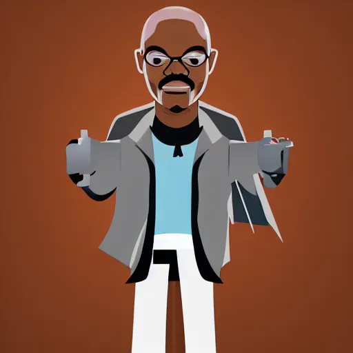 Prompt: a nice vector sticker of samuel l jackson