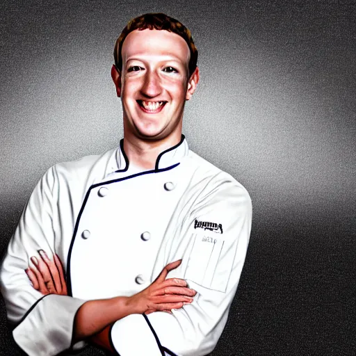 Image similar to mark zuckerberg as a celebrity chef