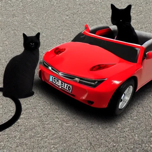 Image similar to cat driving car