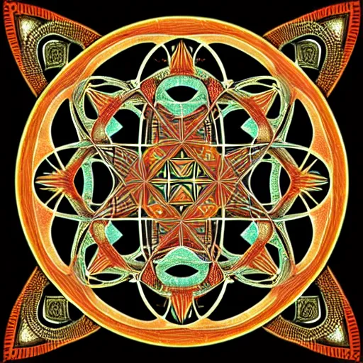 Image similar to sacred geometry fractal art, mandala