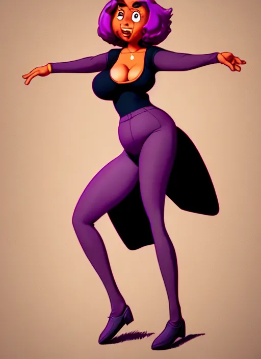Image similar to the protagonist's mother, jolly, zaftig figure, plump, 1 9 8 0 s fashion tastes, artgerm, artstation trending, archie comics and don bluth animation, quixel megascan, digital 2 d, painterly style, flat illustration, high contrast