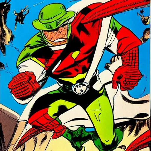 Prompt: captain lizard by jack kirby