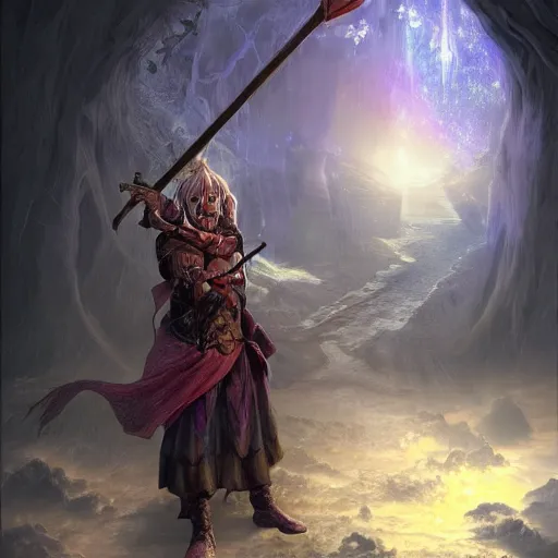 Prompt: fantasy dark wizzard holding a magic staff, high detail, digital art, beautiful , concept art,fantasy art, 4k