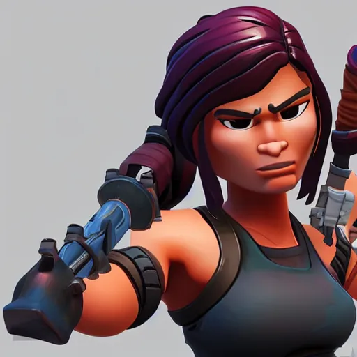 Image similar to the renegade raider from fortnite as a cartoon, 8 k, 3 d model, professional, drawing