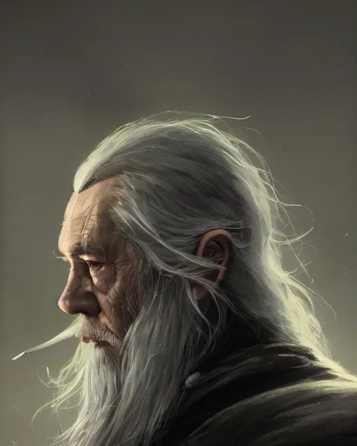 Prompt: gandalf with facial cybernetic enhancements, android, detailed face, scifi character portrait by greg rutkowski, esuthio, craig mullins, 1 / 4 headshot, cinematic lighting, dystopian scifi gear, gloomy, profile picture, mechanical, half robot, implants, steampunk