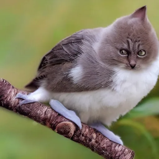 Prompt: kitty bird hybrid, cute, friendly