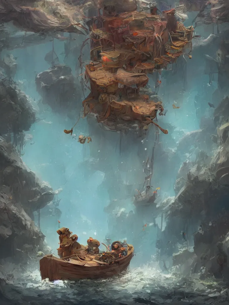 Image similar to drowning by Disney Concept Artists, blunt borders, rule of thirds